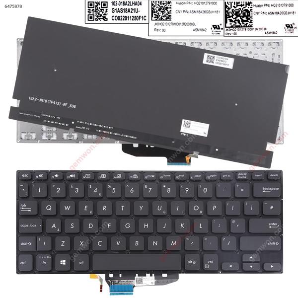ASUS VIVOBOOK FLIP TP412FAC BL VTM-0  BLACK (Backlit Without FRAME, Win8)  UK JK0HQ21012791000112R20026BL P/N:HQ21012791000  ASM18A26GBJH181 Laptop Keyboard (Original)