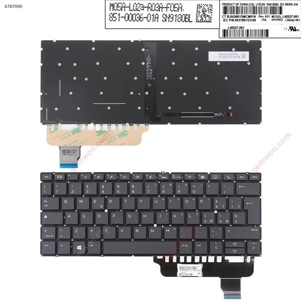 HP EliteBook x360 830 G5  x360 830 G6 BLACK（Backlit，Only fit X360 Series， Win8） IT L40527-061  P/N:6037B0153106 Laptop Keyboard (Original)