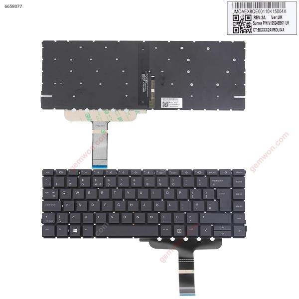 HP EliteBook 440 g8 BLACK ( Backlit ， Without FRAME, Without  point ， Win8) UK 57CH0178-L 002L20A26LHE02 Laptop Keyboard (OEM-A)