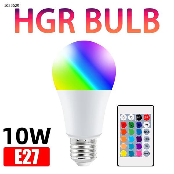 RGB bulb lamp intelligent remote control LED colorful bulb high-brightness plastic-clad aluminum RGBW bulb lamp 10W white LED Bulb N/A