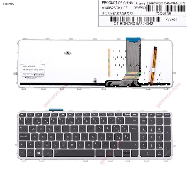 HP ENVY 15-j Series SILVER FRAME BLACK( Backlit, For Win8)OEM SP V14062AK HR04-H Laptop Keyboard (OEM-B)