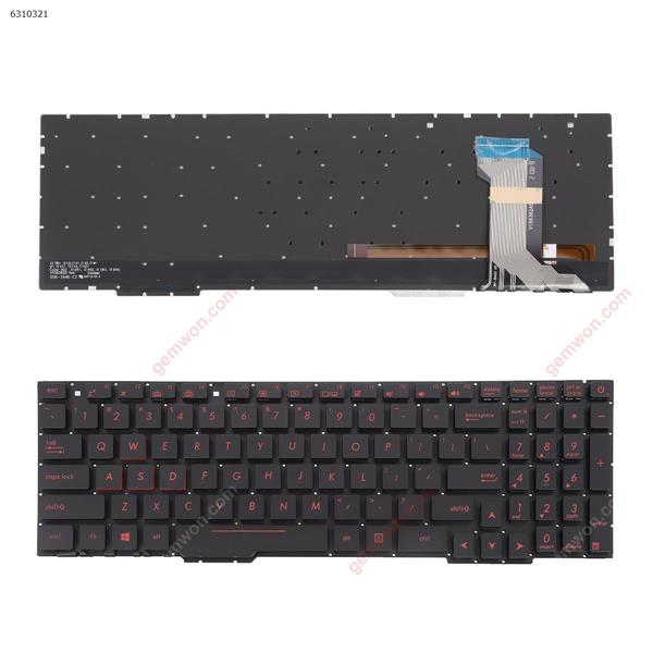 Asus GL553VE ZX553VD fx53  FX553VD BLACK(Backlit,Without FRAME,Red Printing) WIN8 US SX156325A V156362AS BY-8400 Laptop Keyboard (OEM-A)