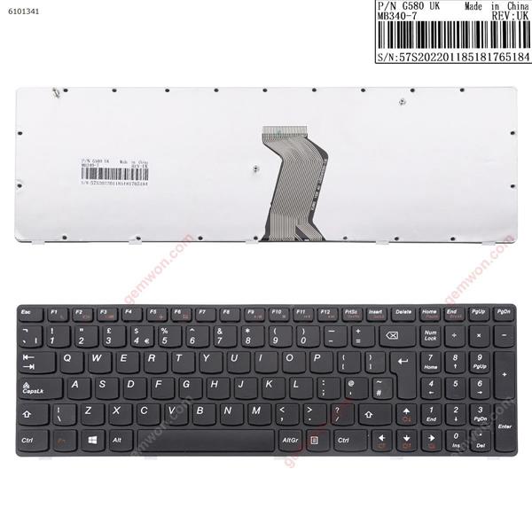 LENOVO Ideapad Z580 V580 G580 BLACK FRAME BLACK(For Win8) UK 25206690 V117020NK2 Laptop Keyboard (OEM-B)
