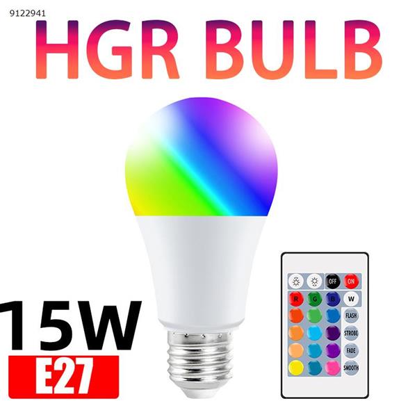RGB bulb light intelligent remote control LED colorful bulb high-brightness plastic-clad aluminum RGBW bulb light 15W white LED Bulb N/A