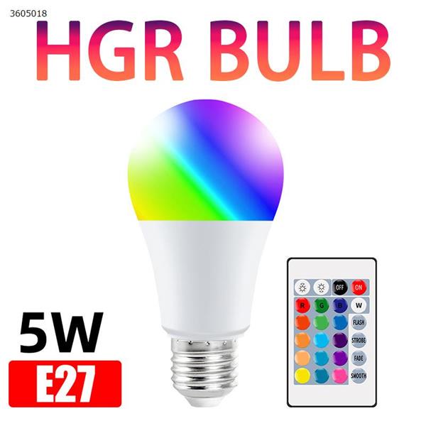 RGB bulb light intelligent remote control LED colorful bulb high-brightness plastic-clad aluminum RGBW bulb light 5W white LED Bulb N/A
