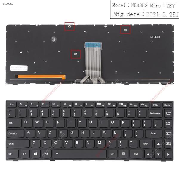LENOVO G40-70 Flex 2 14 BLACK FRAME BLACK(Backlit For Win8) US 25214817           MP-13Pg3USJ6861              25214817 Laptop Keyboard (OEM-A)
