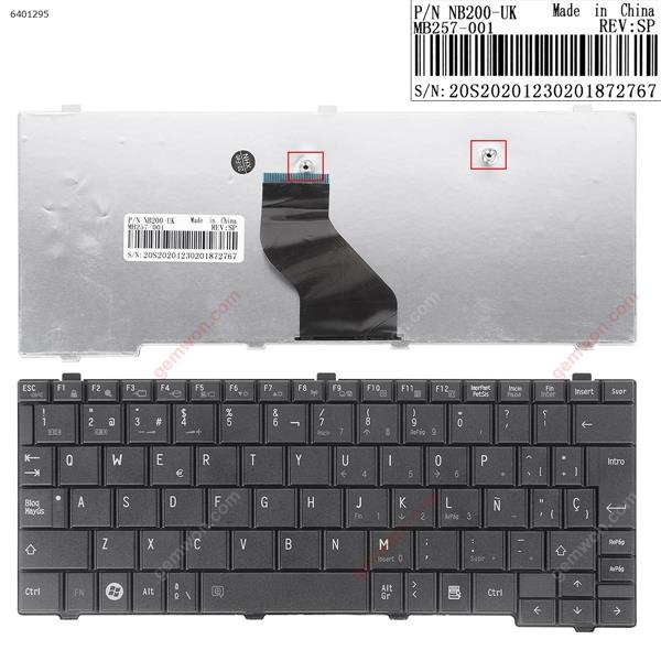 TOSHIBA Portege T110,Satellite Pro T110,Satellite Mini NB200 NB255 NB305 BLACK SP P/N NB200 S/N 20S20201230201872767 Laptop Keyboard (OEM-B)