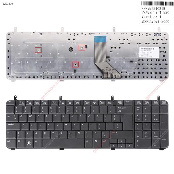HP DV7-2000 DV7-3000 BLACK(Big Enter,OEM) US MP-07F16UI-9201MB  AEUT3N0026O Laptop Keyboard (OEM-B)