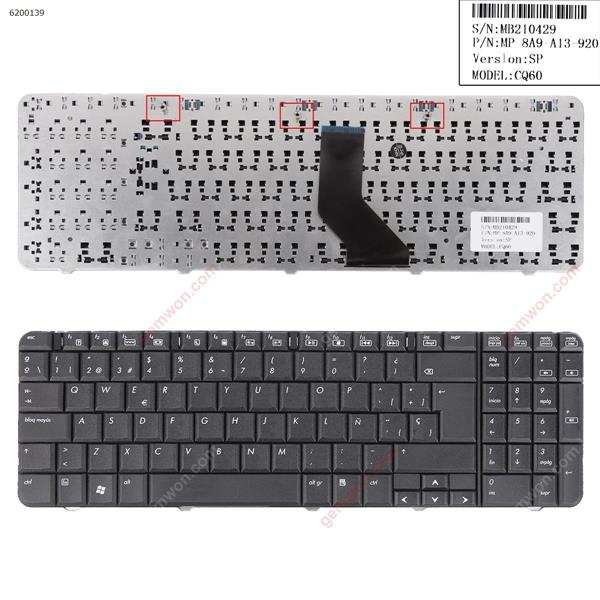 HP CQ60 BLACK SP NSK-HAA0S 9J.N0Y82A0S Laptop Keyboard (OEM-A)