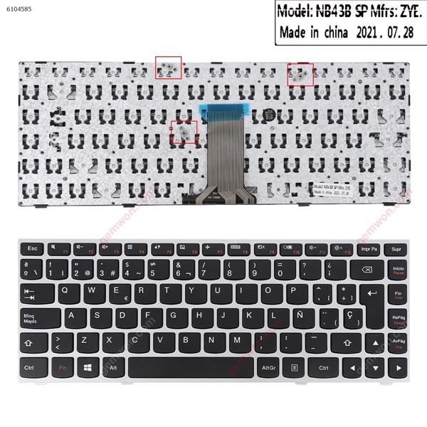 LENOVO G40-70 Flex 2 14 SILVER FRAME BLACK(For Win8)OEM SP MP-12U96E0-6863 Laptop Keyboard (OEM-A)