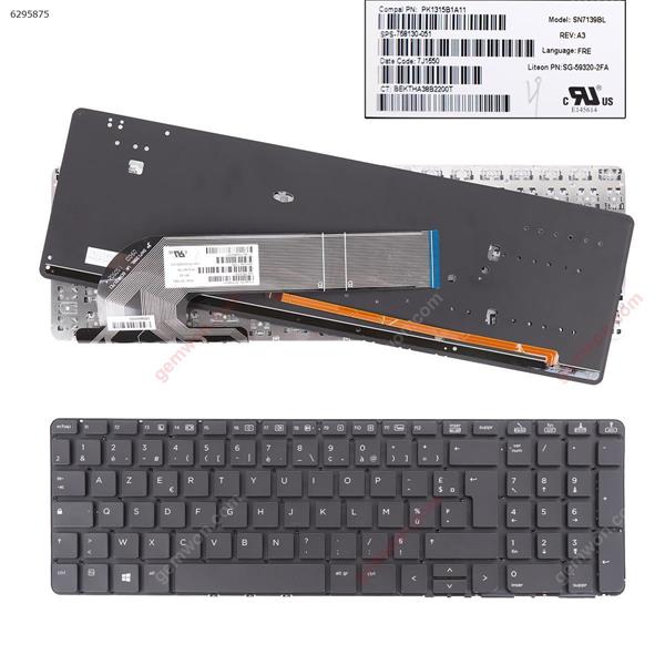 HP ProBook 450 G0 450 G1 455 G1 BLACK(without FRAM  Backlit,WIN8) FR 7J1650 P/N PK1315B1A11 Laptop Keyboard (OEM-B)