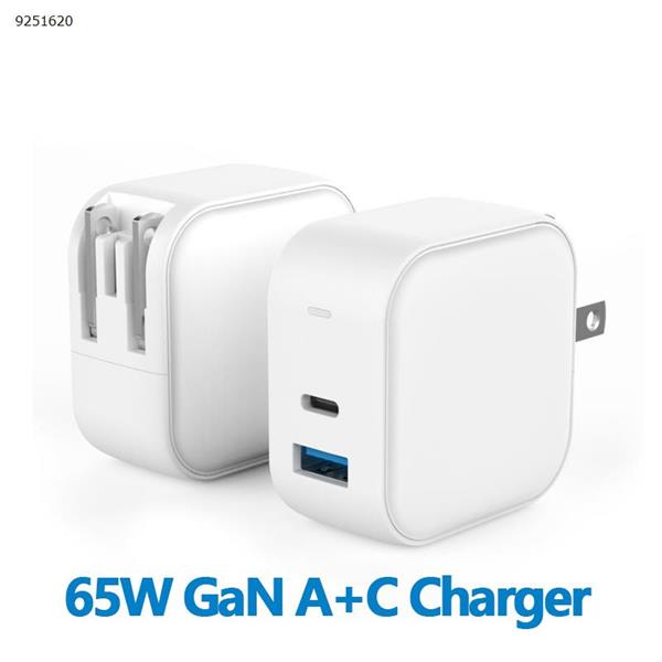 65W GaN A+C Gallium Nitride Charger Supports iPhone 13 Mobile Phones and Tablets Simultaneously Fast Charge White Charger & Data Cable 65W A+C