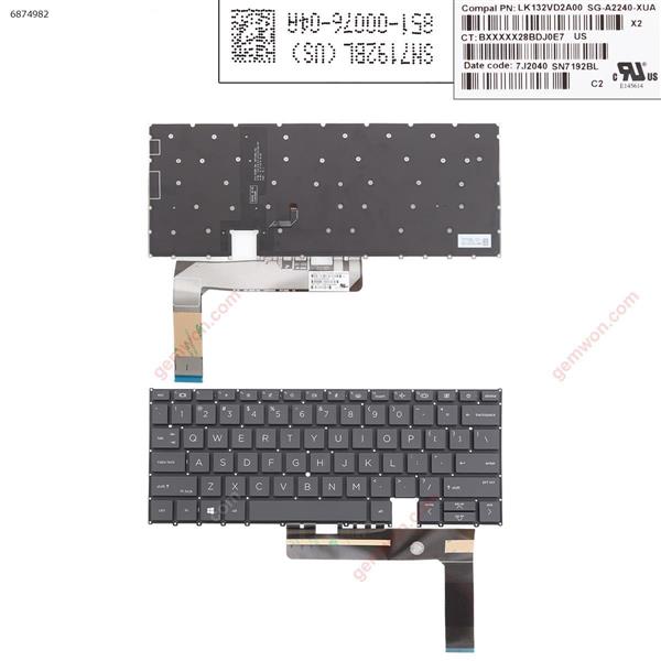 HP EliteBook X360 1030 G7 G8 BLACK （Backlit Win8） US 7J2040 P/N LK132VD2A00 Laptop Keyboard (Original)