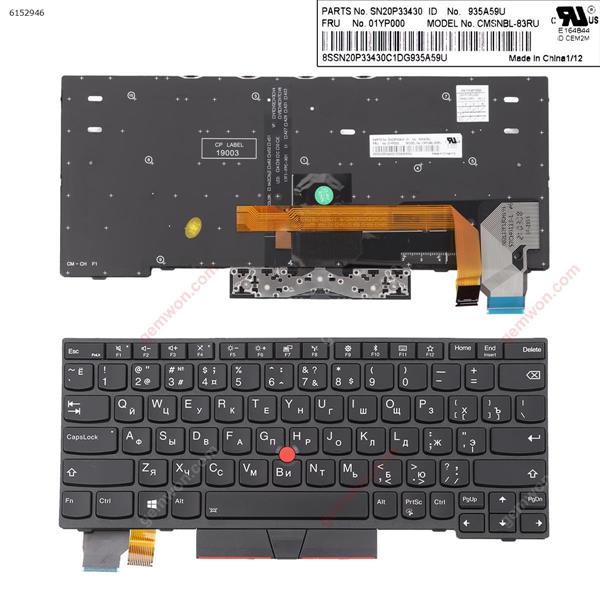 IBM ThinkPad X280 BLACK FRAME BLACK (Backlit,With Point stick,Win8 ) OEM RU CMSNBL-83RU P/N SN20P33430 Laptop Keyboard ()