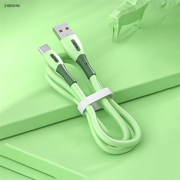 Liquid silicone data cable for Android type-c Huawei mobile phone 3A fast charger cable 1.2m green Charger & Data Cable 1.2m
