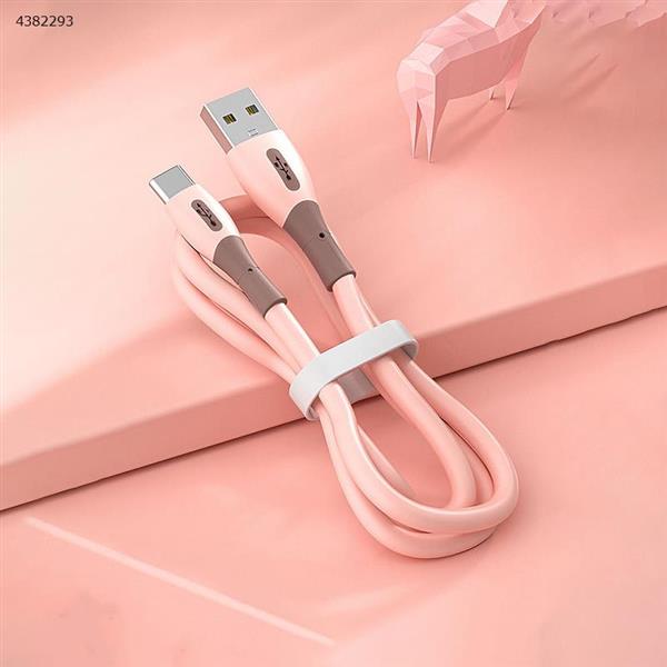Liquid silicone data cable for Android type-c Huawei mobile phone 3A fast charger cable 1.2m pink Charger & Data Cable 1.2m