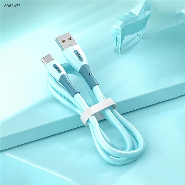 Liquid silicone data cable for Android type-c Huawei mobile phone 3A fast charger cable 1.2m blue Charger & Data Cable 1.2m