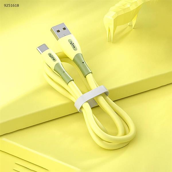 Liquid silicone data cable for Android type-c Huawei mobile phone 3A fast charger cable 1.2m yellow Charger & Data Cable 1.2m