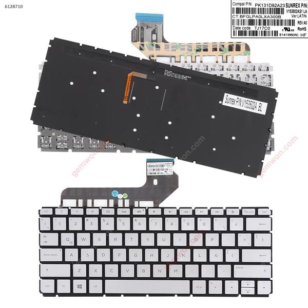 HP ENVY13-d010nr 13-D061SA 13-d007tu Silver (Backlit,Without FRAME Win8) LA 7J17C0 P/N PK131D92A23 Laptop Keyboard (Original)