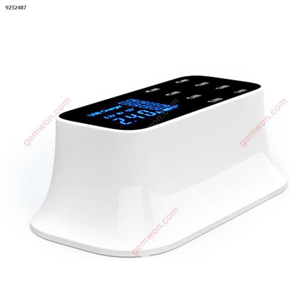 Multi Port USB Charger Hub,8 USB Ports Interface,USB Charging Station Multiple Desktop Charger, Display Real-Time Current/Voltage Display For Most USB Mobile Devices(UK,White) USB HUB CDA19