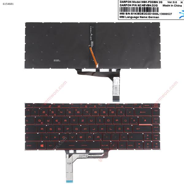  MSI GF63 GF63 8RC GF63 8RD GF63 Thin 9SC (Red Printing ,Red Backlit Win8) GR NSK-FDDBN 2G P?N 9Z。NEVBN.D2G S/N S1N3EDE2D2D1000L01001121 Laptop Keyboard (Original)