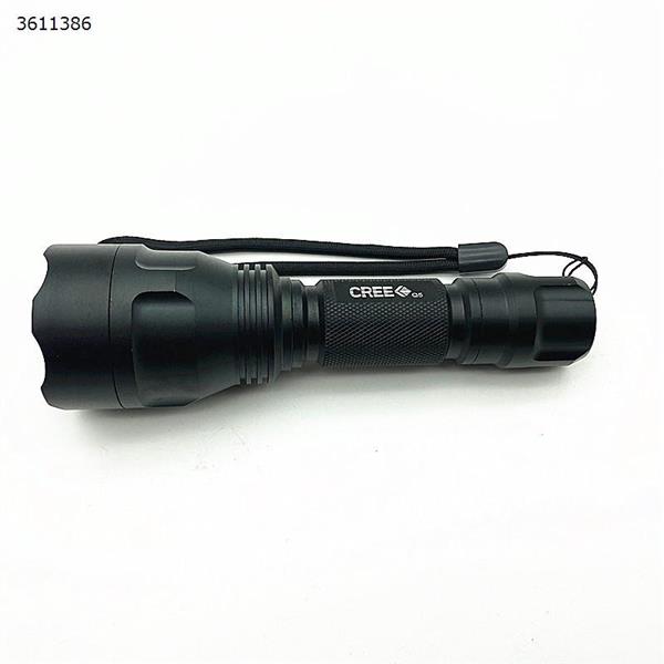 Flashlight XPE lamp bead aluminum alloy 5-speed dimming flashlight Bicycle light outdoor lighting flashlight 1 18650 rechargeable lithium battery + charger Flashlight C8