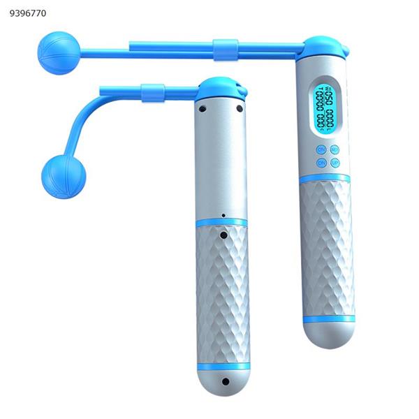 Fitness adult steel wire weight loss counting skipping rope sports skipping rope wireless weight-bearing high school entrance examination counting skipping rope white + blue Exercise & Fitness S08