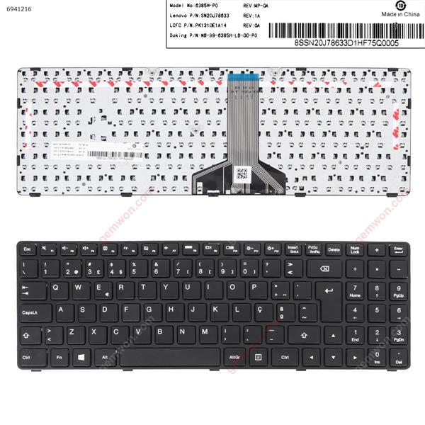LENOVO Ideapad 100-15IBD BLACK FRAME BLACK WIN8(Long Cable, ） PO 6385H-PO P/N SN20J78633 PK131OE1A14 NB-99_6385H-LB-00-PO Laptop Keyboard (OEM-B)