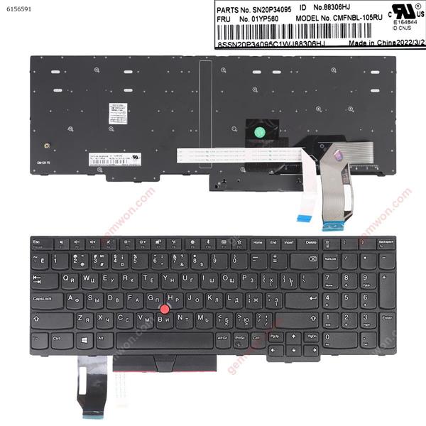 IBM E580 BLACK FRAME BLACK (with point stick,WIN8）OEM RU CMFNBL-105RU P/N SN20P34095 Laptop Keyboard ()