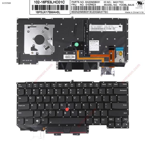 Lenovo IBM ThinkPad X1 Carbon Gen 5 2017 BLACK With Point stick（Backlit）Win8 OEM US YODBL-84US P/N SN20M08031 Laptop Keyboard ()