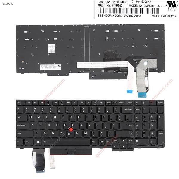 IBM Thinkpad E580 L580 BLACK(with point stick,For Win8)OEM US PK131672A00 01YP680 SN5372BL Laptop Keyboard (OEM-B)