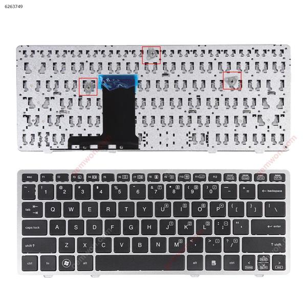 HP 2560P SILVER FRAME BLACK （Without point stick）OEM US N/A Laptop Keyboard (OEM-B)
