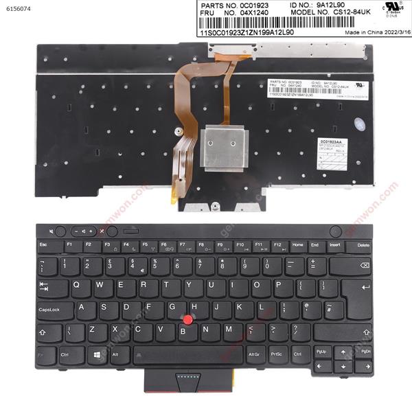 IBM ThinkPad T430 T530 X230 BLACK (with point stick For Win8) OEM UK CS12-84UK P/N0C01932 04X1240 Laptop Keyboard ()