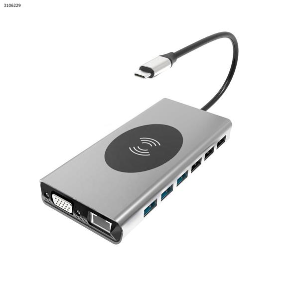 Best type-c hub 15 in 1 hub HDMI USB3.0 PD Charger USB hub card reader LAN RJ45 Gigabit Ethenet