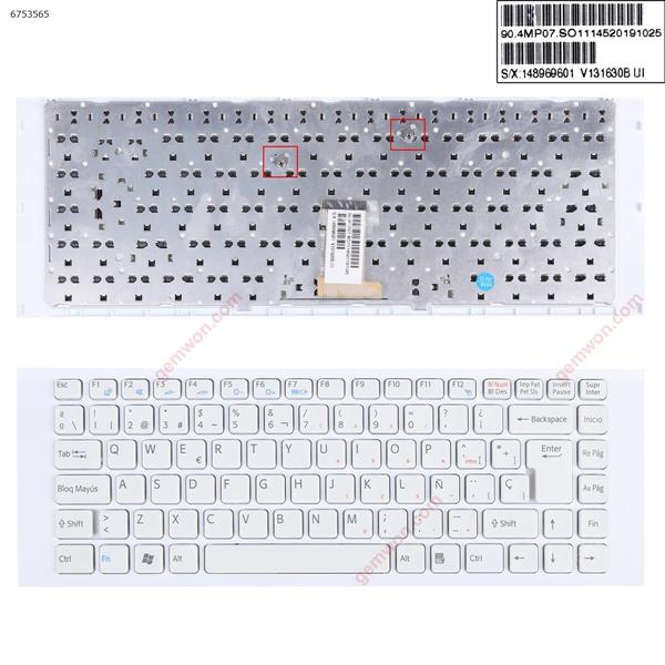 SONY VPC-EG WHITE FRAME WHITE SP S/X 148969601 V2520B UI Laptop Keyboard (OEM-B)