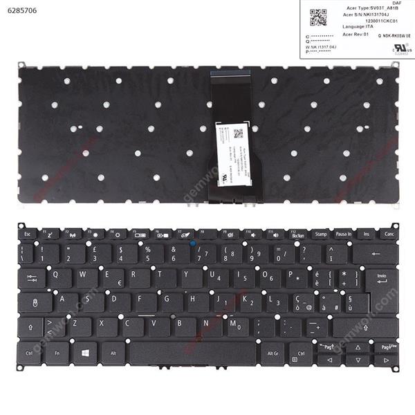 ACER Swift 3 SF314-54 SF314-54G SF314-54G-52L8 SF314-56G BLACK WIN8  IT NSK-PK0SW 0E S/N NKI131704J 123000FEKC01 Laptop Keyboard (Original)