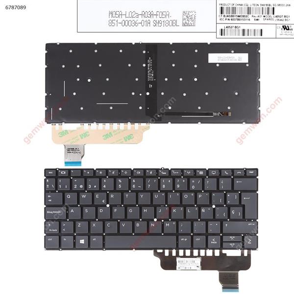 HP EliteBook x360 830 G5  x360 830 G6 BLACK（Backlit，Only fit X360 Series， Win8） SP L40527-BG1 P/N 6037B0153116 Laptop Keyboard (Original)