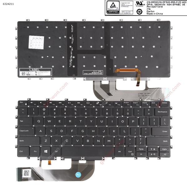 Dell XPS 15 9575 2-in-1,15-9575 BLACK ( without FRAME ， Backlit , win8 ) US NSK-EPABC 0E P/N 08DWVW PK132471A19 Laptop Keyboard (OEM-A)