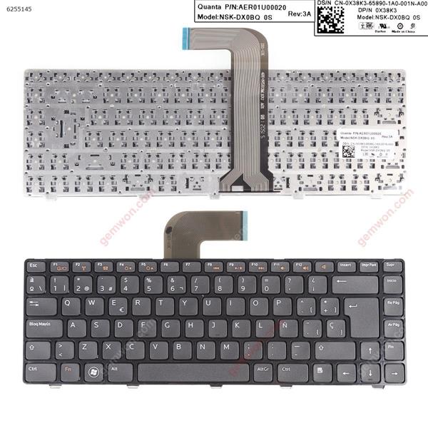 DELL Vostro 3550/XPS L502/New Inspiron 14R/Inspiron N4110 M4110 N4050 M4040  N5050 M5050 M5040 N5040 N411Z GLOSSY FRAME BLACK SP NSK-DX0SW 0V2J0W 9Z.N5XSW.00S Laptop Keyboard (A+)