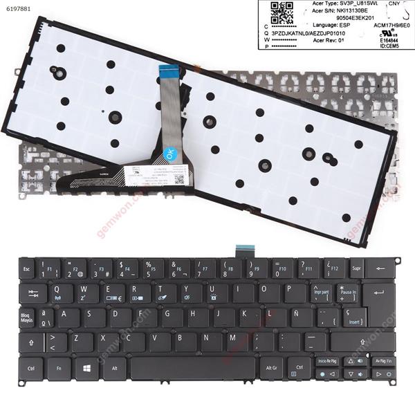 Acer Swift7 SF714-52T BLACK (Backlit,Without FRAME,WIN8)  SP SV3P_U81SWL S/N NKI13130BE 90504E41K201 Laptop Keyboard (Original)