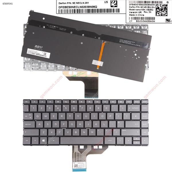HP Spectre x360 13-W010CA 13-W013DX 13-W020CA 13-W023DX  (Backlit,Without FRAME,WIN8)  UK NSK-XB2BQ P/N 9Z.NECBQ.20U Laptop Keyboard (Original)
