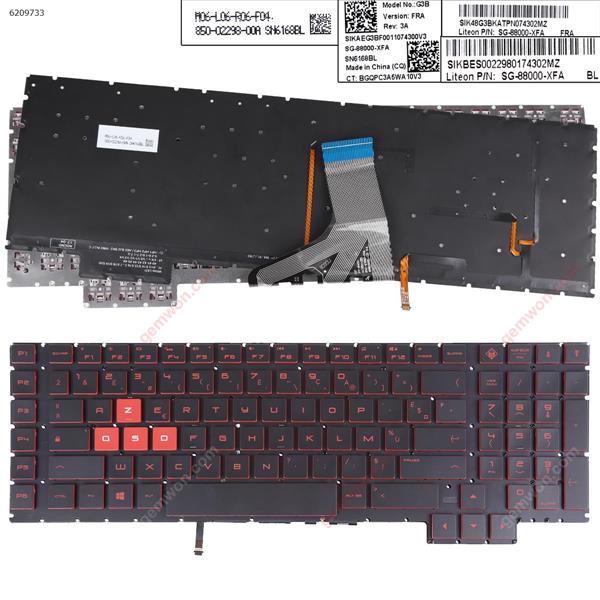 HP Omen 17-AN000 17-AN001CA 17-AN008CA 17-AN010CA 17-AN020CA BLACK (Backlit,Without FRAME,Red Printing,Win8) FR SG-88000-XUA SN6168BL Laptop Keyboard ( )