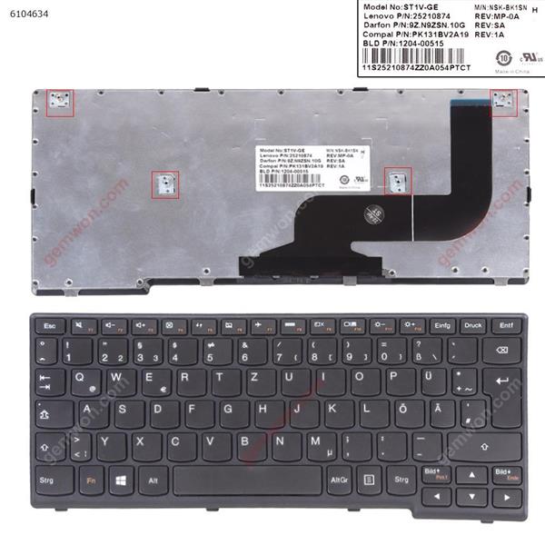 LENOVO YOGA 11S BLACK FRAME BLACK(For Win8) GR ST1V-GE P/N 25210874 9Z。N9ZSN.10G PK131BV2A19 1204-00515 Laptop Keyboard (OEM-B)
