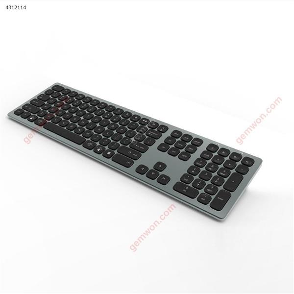 Ultra-thin Aluminum Alloy 2.4G+Bluetooth Dual Mode Wireless Keyboard Type-C Charging Silent Office Bluetooth Keyboard Black Other K9500