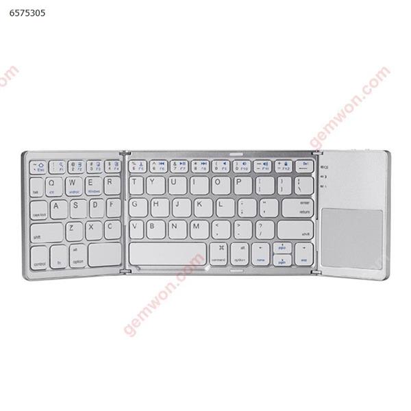 Bluetooth Keyboard Three Folding Touch Keyboard Three System Universal Ultra-thin Mini Folding Wireless Keyboard White Other B033