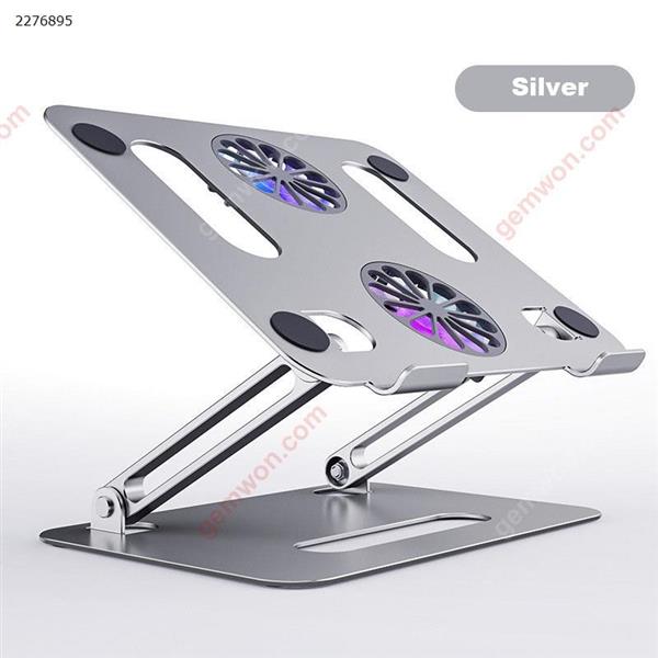 Folding Double Layer Storage Aluminum Alloy Cooling Laptop Stand Tablet Computer Stand Silver + Data Cable Other P43F
