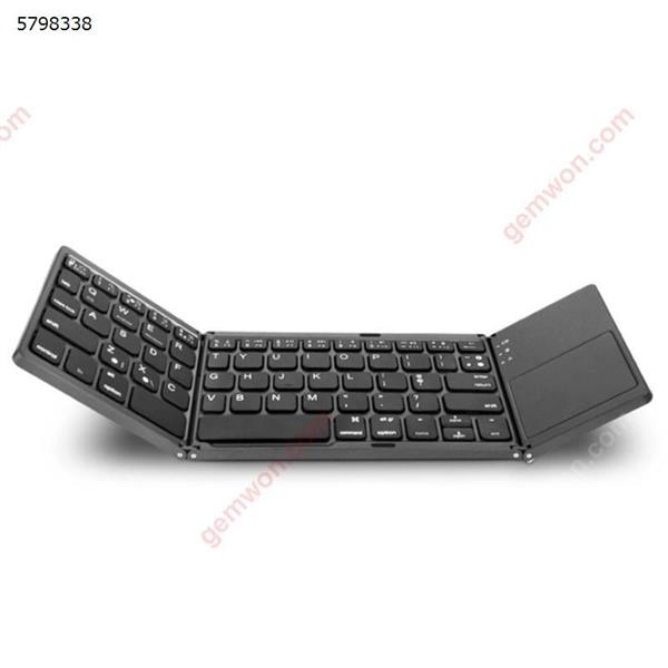 Bluetooth Keyboard Three Folding Touch Keyboard Three System Universal Ultra-thin Mini Folding Wireless Keyboard Black Other B033