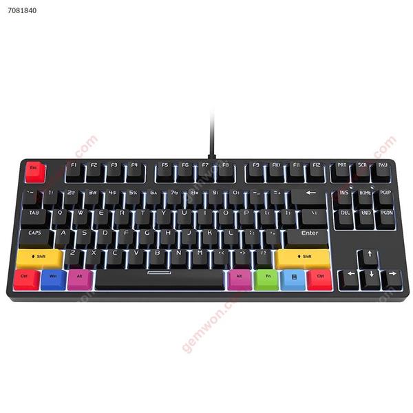 87-key wired mechanical keyboard gaming office pluggable shaft more than 20 kinds of white light game keyboard black red shaft Other L600B