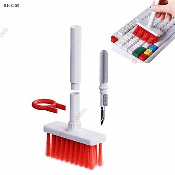 Multifunctional headphone cleaning pen, keyboard cleaning and dust removal tool, headphone computer keyboard cleaning kit, white and red Other 3