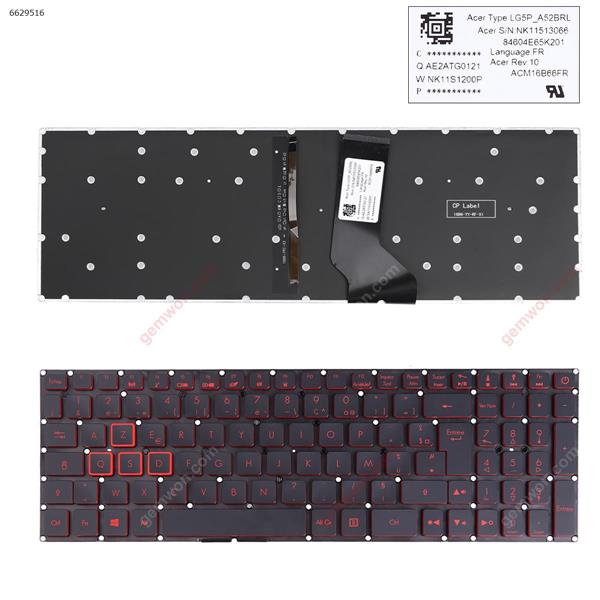 Acer Nitro 4  AN515-41 AN515-42 AN515-51 AN515-52 Black( Backlit,Red Printing,  Big Enter   Win8)  FR NKI15130NQ     93105616K201 Laptop Keyboard (OEM-A)
